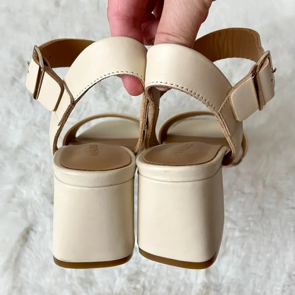 Nisolo Ivory Stella Go-To Block Heel Sandal Size 8